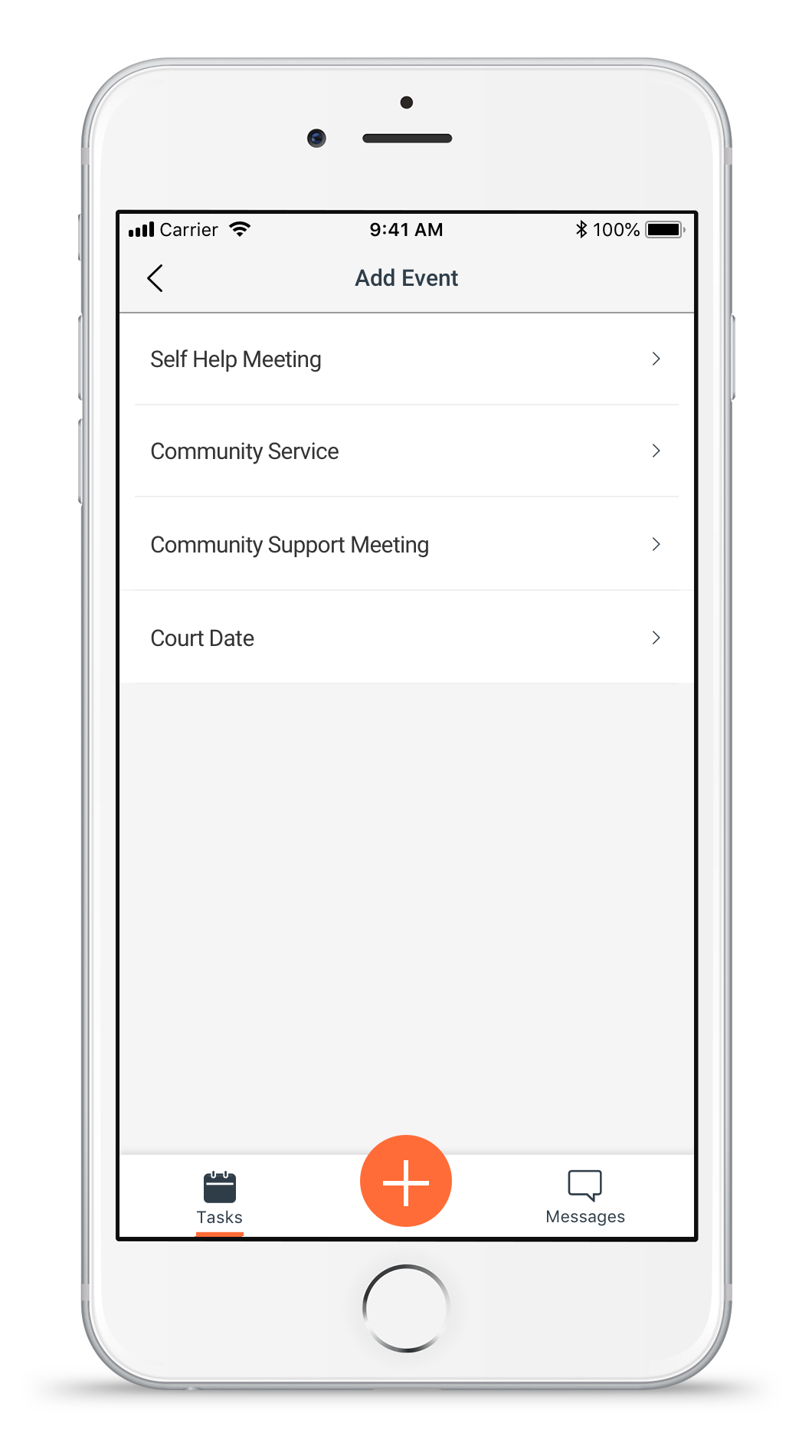 self-report events mobile app
